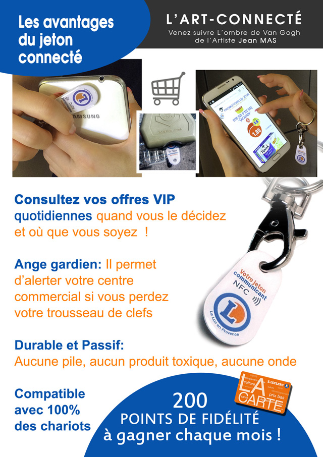 Jeton de caddie communicant LECLERC
