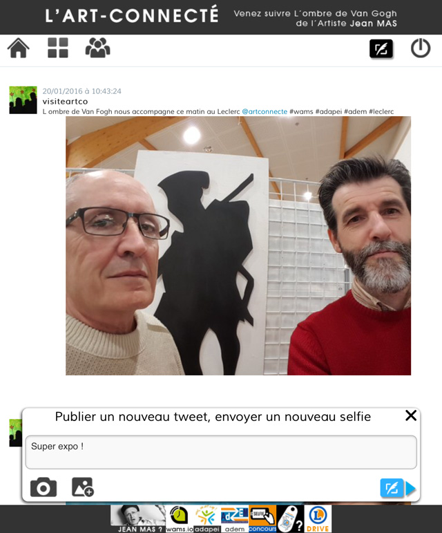 Expo : l'Art Connecté : l'artiste, Jean Mas (à gauche) et Stéphane Barret, président de l'ADEM